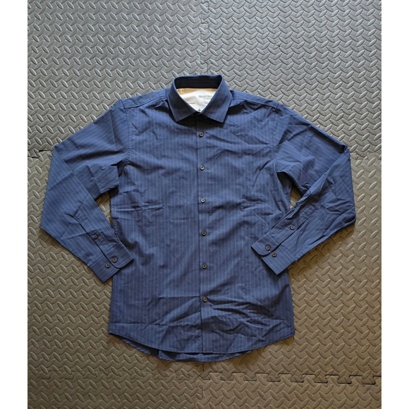 Selected Homme Other - SELECTED / HOMME Advanced Shirt - Navy Stripe - Coolmax Easy Iron Stretch M